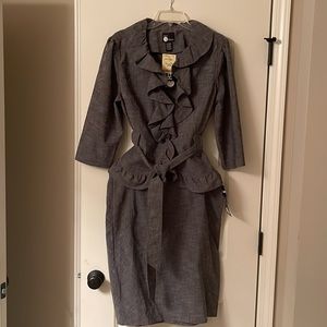 First Option Grey Jacket & Skirt Suit. Size XL